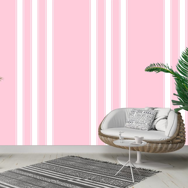 Modern Blush: Vertical Stripe Peel and Stick Wallpaper (Modern Blush: Vertical Stripe Peel and Stick Wallpaper)