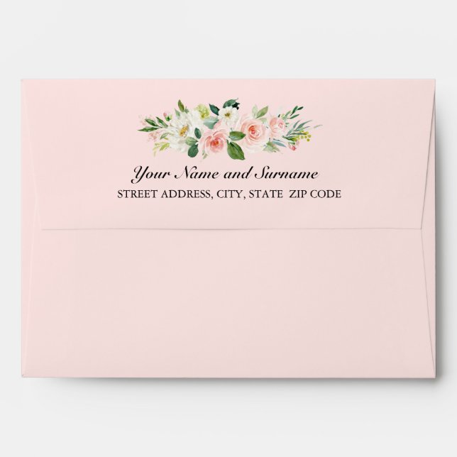 Modern Blush | Vintage Flower Wedding | V2 Envelope (Back (Top Flap))