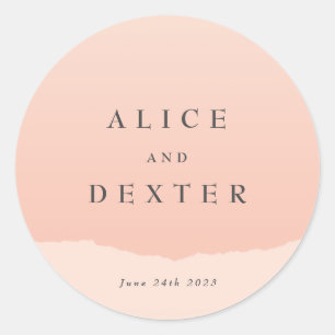 Modern Blush Wedding Classic Round Sticker