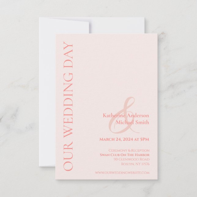 Modern Blush Wedding- Invitation (Front)