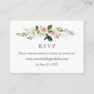 Modern Blush Wedding  RSVP Online Website Business Card