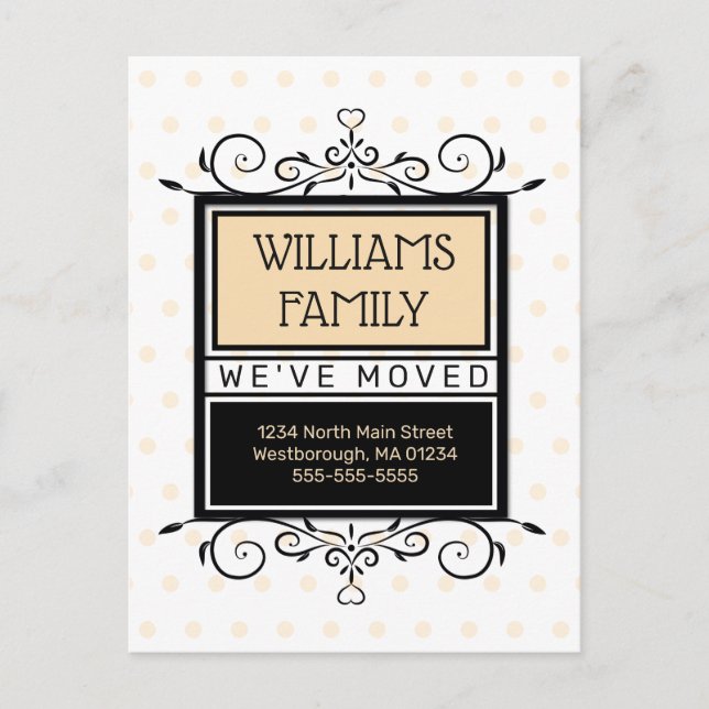 Modern Blush We've Moved Family Sign Moving Announcement Postcard (Front)