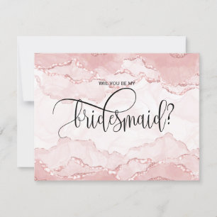 modern blush will you be my bridesmaid? invitation