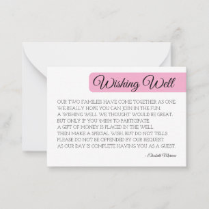 Modern Blush Wishing Well Card Template - Minimali