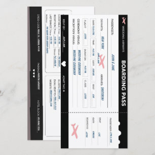 Modern Boarding Pass Wedding Invite Customisable