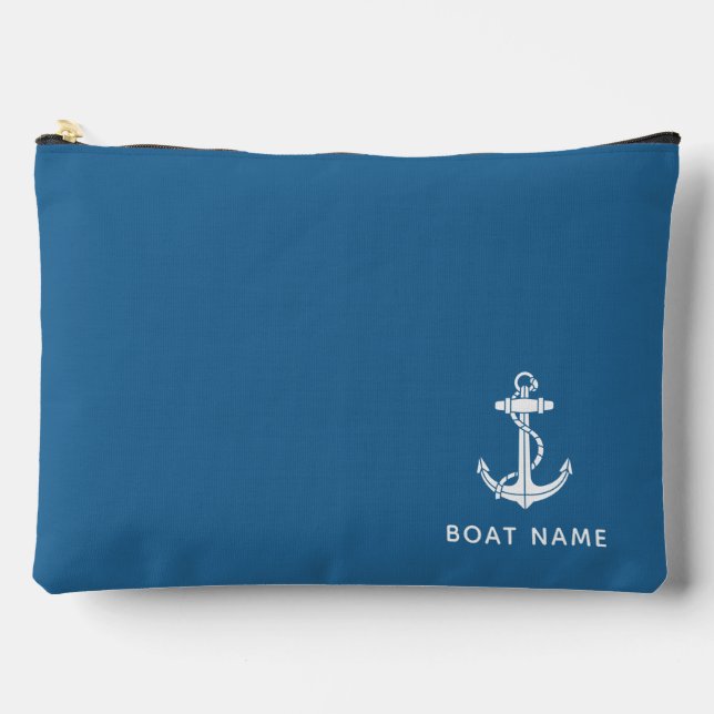 Modern Boat Anchor Nautical Custom  Accessory Pouch (Front)