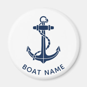 Modern Boat Name Anchor Cruise Trip Custom Magnet