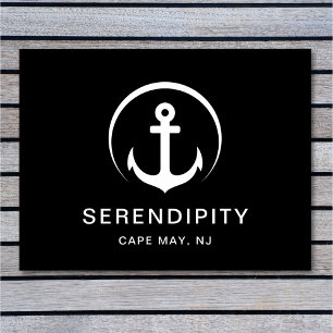 Modern Boat Nautical Anchor Black Custom Doormat