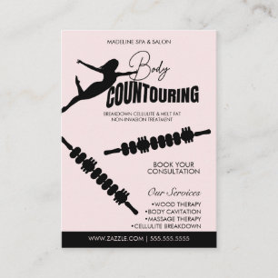 Modern Body Contouring Body Sculpting Massage Pink Business Card
