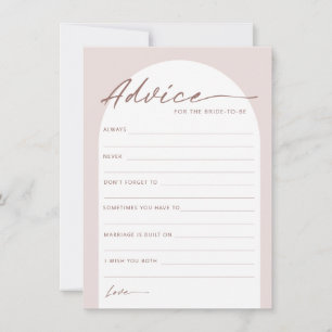 Modern Bohemian Arch Bride To Be Advice Card