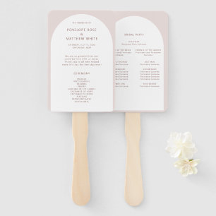 Modern Bohemian Arch Ceremony Program Hand Fan