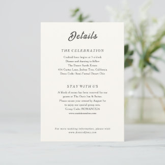 Modern Bohemian Desert Romance | Enclosure Card