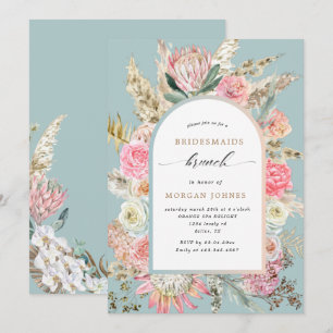 Modern Bohemian Floral Bridesmaids Brunch Invite