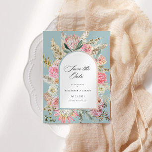 Modern Bohemian Floral Save The Date Card