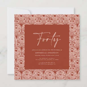 Modern bohemian moroccan terra-cotta elegant RSVP  Invitation