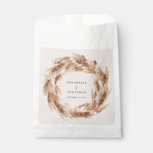 Modern bohemian natural pampas grass wedding favour bags