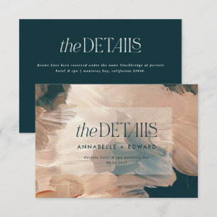 Modern bohemian painterly terracotta teal wedding enclosure card