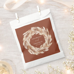 modern bohemian pampas grass botanical rust teal f favour bags