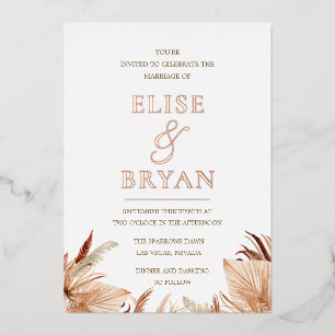 Modern Bohemian Rose Gold Foil Boho Wedding