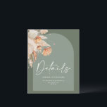 Modern Bohemian Sage Green Pampas grass Wedding<br><div class="desc">Modern bohemian Sage Green pampas grass stylish wedding details card.</div>