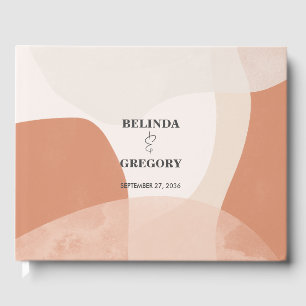 Modern Bohemian Terracotta Abstract Wedding  Guest Book