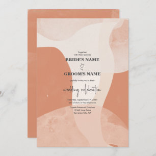Modern Bohemian Terracotta Abstract Wedding Invitation