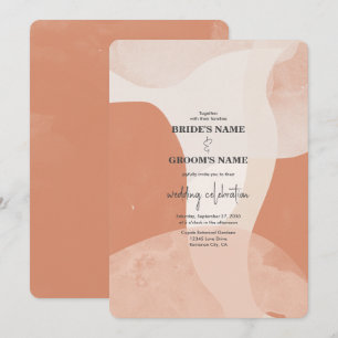 Modern Bohemian Terracotta Abstract Wedding  Invitation