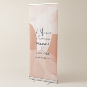 Modern Bohemian Terracotta Abstract Wedding Retractable Banner