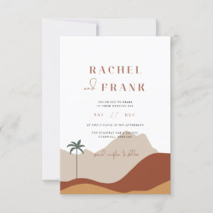 Modern Bohemian Terracotta Desert Wedding Invites