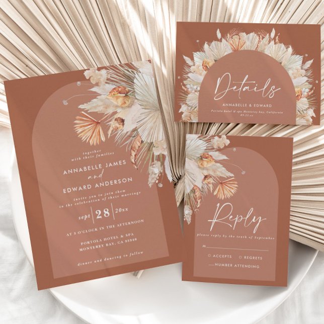 Modern bohemian terracotta pampas grass wedding (Creator Uploaded)