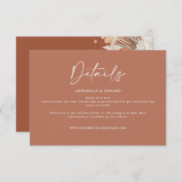 Modern bohemian terracotta pampas grass wedding RS RSVP Card
