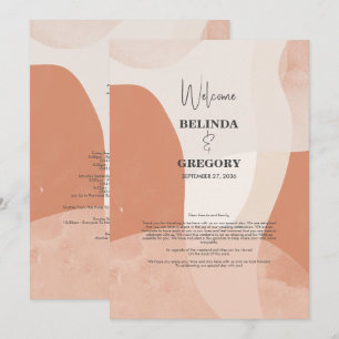 Modern Bohemian Terracotta Wedding Itinerary Programme