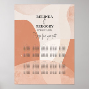 Modern Bohemian Terracotta Wedding Seating Chart