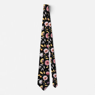 Modern bohemian watercolor floral 2# tie