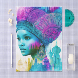 Modern Bohemian Woman Collage FT2L Decoupage Tissue Paper