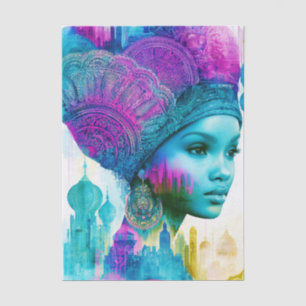 Modern Bohemian Woman Collage FT2R Decoupage Tissue Paper