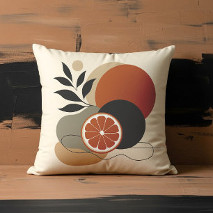 Modern Boho Abstract Art Orange and Terracotta Min Cushion