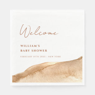Modern Boho Abstract Desert Baby Shower Welcome Napkin