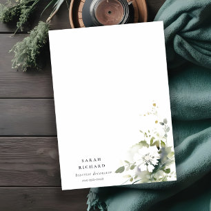 Modern Boho Abstract Green White Floral Logo Card