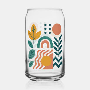 Modern Boho Abstract Nature Wall Art Can Glass