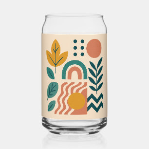 Modern Boho Abstract Nature Wall Art Can Glass