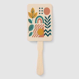Modern Boho Abstract Nature Wall Art Hand Fan