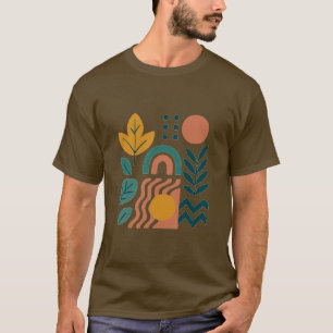 Modern Boho Abstract Nature Wall Art T-Shirt