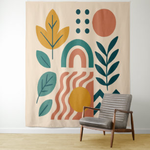 Modern Boho Abstract Nature Wall Art Tapestry
