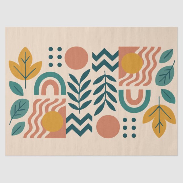 Modern Boho Abstract Nature Wall Art Tissue Paper (Front)