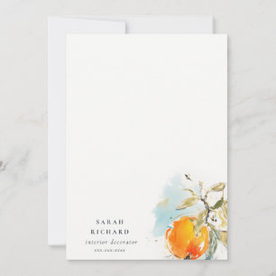 Modern Boho Abstract Sketchy Orange Garden Card