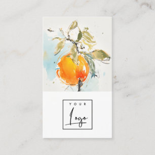Modern Boho Abstract Sketchy Orange Garden Logo Business Card
