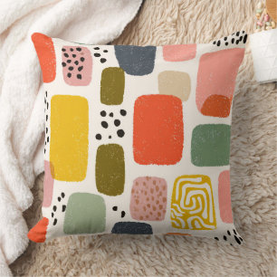 Modern Boho Abstract Watercolor Pattern Colourfu Cushion