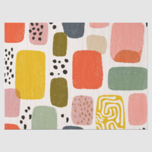 Modern Boho Abstract Watercolor Pattern Colourfu Tissue Paper