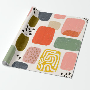 Modern Boho Abstract Watercolor Pattern Colourfu Wrapping Paper